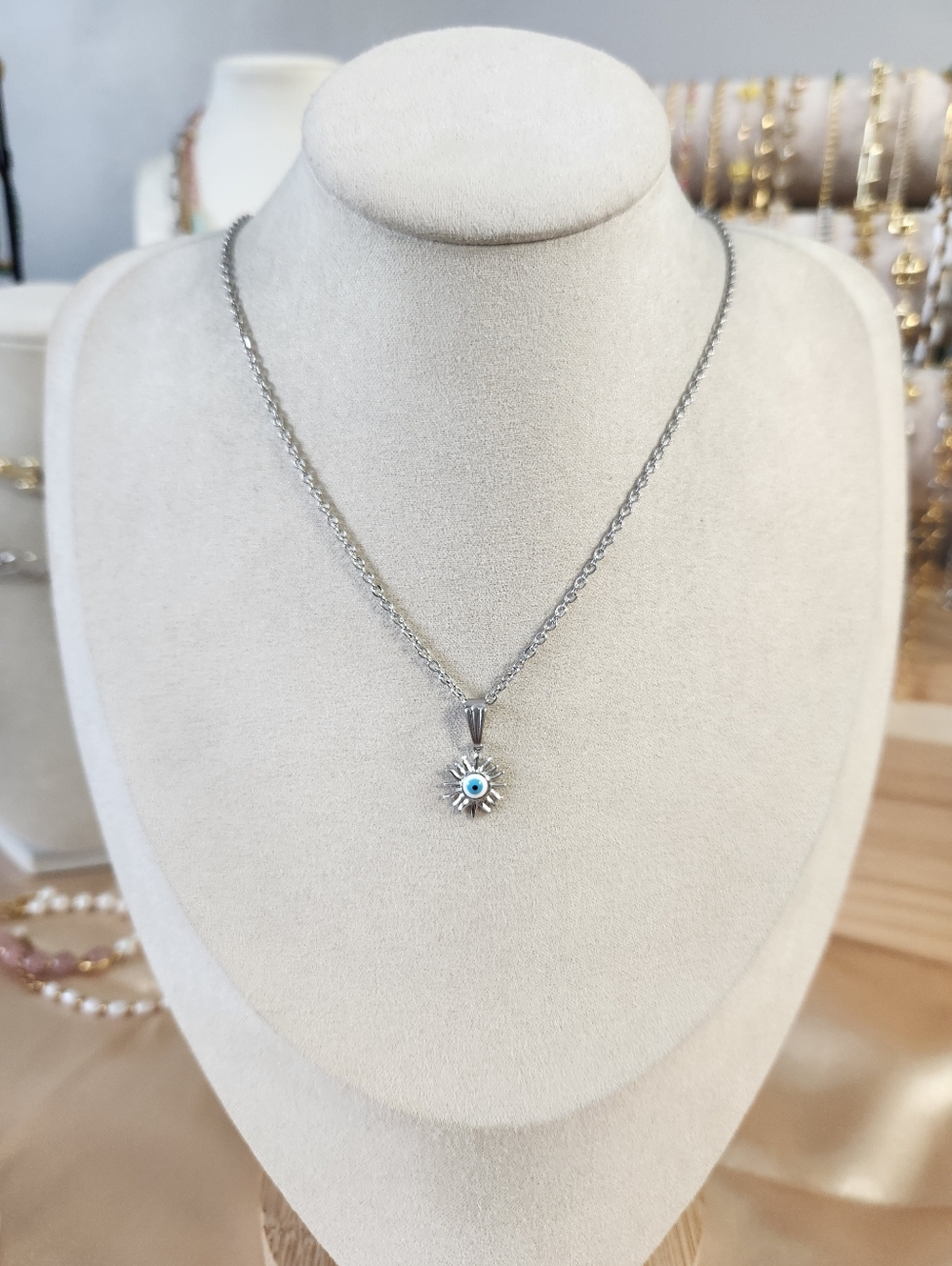 Stainless Steel Dainty Evil Eye Necklace